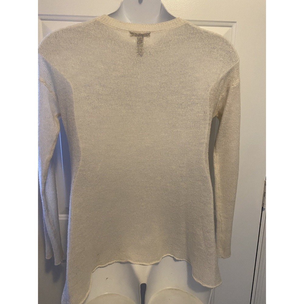 AQUA Women’s Sweater Shirt Sz Medium REBEL Black Ivory Cutout Grunge Boho Biker‎ - Picture 5 of 7